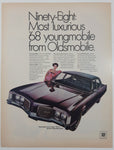 1968 Oldsmobile Ninety-Eight Luxury Sedan 10 1/2" x 13 1/2" Magazine Print Ad