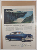 1951 The Saturday Evening Post Lincoln "Strength that challenges the years..." 10 1/8" x 13 5/8" Magazine Print Ad