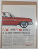 1961 Mercury Meteor 800 13 1/4" x 21 3/4" Magazine Print Ad