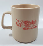 Rare Vintage Ricky's Pancake House Restaurants 3 3/4" Tall Plastic Coffee Mug Cup