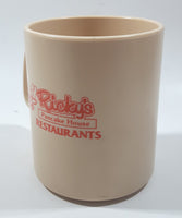 Rare Vintage Ricky's Pancake House Restaurants 3 3/4" Tall Plastic Coffee Mug Cup