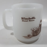 Vintage Glasbake Winchell's Donut House 3 1/2" Tall Milk Glass Coffee Mug Cup