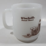 Vintage Glasbake Winchell's Donut House 3 1/2" Tall Milk Glass Coffee Mug Cup