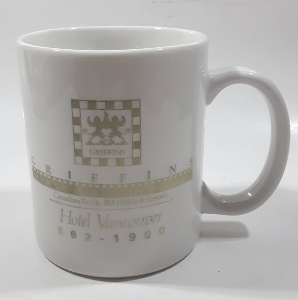 Rare Vintage Griffins Canadian Pacific Hotels & Resorts Hotel Vancouver 3 3/4" Tall Ceramic Coffee Mug Cup