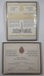 Vintage 1985 Commemoration of Canadian Citizenship and Canadian Forces Certificate Of Military Achievement Certificates Framed (No Glass)
