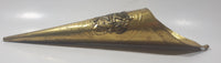 Vintage Hammered Brass 11" Long Cone Shaped Fireplace Match Holder