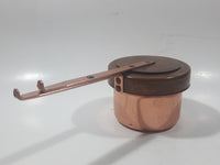 Vintage Small Copper Pot with Sliding Brass Lid