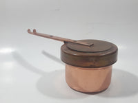 Vintage Small Copper Pot with Sliding Brass Lid