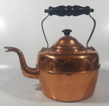 Vintage Goose Neck Copper Tea Pot Kettle with Black Wood Handle Made in England