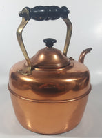 Vintage Goose Neck Copper Tea Pot Kettle with Black Wood Handle Made in England