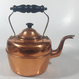 Vintage Goose Neck Copper Tea Pot Kettle with Black Wood Handle Made in England