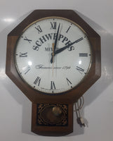 Vintage United Clock Corp Schweppes Mixer 14" x 20" Wood Cased Plug In Electric Wall Clock Brooklyn New York