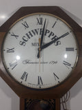 Vintage United Clock Corp Schweppes Mixer 14" x 20" Wood Cased Plug In Electric Wall Clock Brooklyn New York