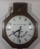 Vintage United Clock Corp Schweppes Mixer 14" x 20" Wood Cased Plug In Electric Wall Clock Brooklyn New York