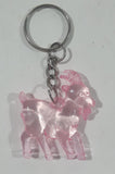 Translucent Pink Goat Miniature 1 1/8" x 1 1/4" Key Chain