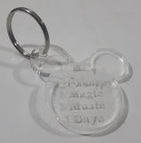 Disney Magic Music Days Mickey Mouse Ears Shaped Clear Plastic 1 7/8" x 2" Key Chain