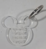 Disney Magic Music Days Mickey Mouse Ears Shaped Clear Plastic 1 7/8" x 2" Key Chain