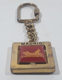 Madrid Spain 1 1/4" x 1 1/4" Red and Black Double Sided Key Chain