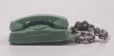 Vintage Starlite Wall Mount Rotary Style Mint Green Rubber Telephone 1 3/8" Tall Key Chain