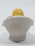 2009 Mattel Fisher Price Little People Blonde Baby Girl in Pink with Brown Teddy Bear 2 3/8" Tall Toy Figure