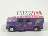 2002 Maisto Marvel Gambit Armored Van Truck Purple with White Roof Die Cast Toy Car Vehicle