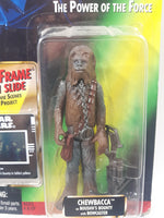 1998 Hasbro Kenner Star Wars The Power Of The Force Chewbacca as Boushh's Bounty 4 1/4" Tall Toy Action Figure with Bowcaster and Freeze Frame Action Slide Photo New in Package