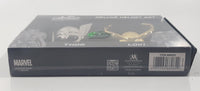 Monogram Marvel Avengers Assemble Deluxe Helmet Set Thor Pewter and Loki Gold Bonus! 2 Bio-Cards Included New in Box