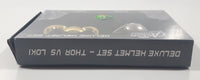 Monogram Marvel Avengers Assemble Deluxe Helmet Set Thor Pewter and Loki Gold Bonus! 2 Bio-Cards Included New in Box