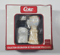 2004 Coca Cola Pearlescent Porcelain Ornament Collection Polar Bear Christmas Tree Ornament New in Box