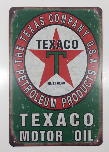 Texaco Motor Oil Vintage Style 7 3/4" x 11 3/4" Tin Metal Sign