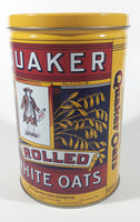 1992 The Quaker Oats Company Quaker Tolled White Oats Replica 1896 Label 8" Tall Tin Metal Canister