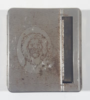 Vintage Lion Engraved Metal Cigarette Maker Machine Case