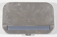 Vintage Marijuana Leaf Engraved Metal Cigarette Joint Maker Machine Case