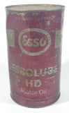 Vintage Esso Essolube HD Heavy Duty SAE 30 Motor Oil One Litre Pink Metal Can FULL