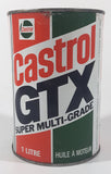 Vintage Castrol GTX Super Multi-Grade 10W/30 Motor Oil One Litre Metal Can FULL