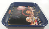 Vintage 1986 Enjoy Coca Cola Expo 86 Fireworks Dark Blue Metal Beverage Serving Tray