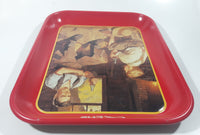 1988 Coca-Cola Coke Soda Pop "Village Blacksmith" Red Metal Beverage Serving Tray