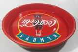 Always Coca Cola Red 13 1/4" Round Metal Beverage Serving Tray