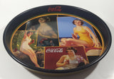 Rare Drink Coca Cola Pinup Girl Black 13 1/4" Round Metal Beverage Serving Tray