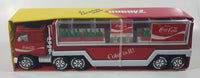 Vintage Buddy L Coca Cola "Coke is it!" Mack Semi Truck and Trailer with Bottles and Vending Machine Red 14" Long Pressed Steel Die Cast Toy Car Vehicle New in Box