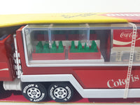 Vintage Buddy L Coca Cola "Coke is it!" Mack Semi Truck and Trailer with Bottles and Vending Machine Red 14" Long Pressed Steel Die Cast Toy Car Vehicle New in Box