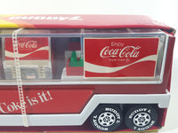 Vintage Buddy L Coca Cola "Coke is it!" Mack Semi Truck and Trailer with Bottles and Vending Machine Red 14" Long Pressed Steel Die Cast Toy Car Vehicle New in Box