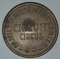 Circuit Circus Family Amusement Center Metal Game Token Coin