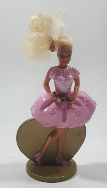 1994 McDonald's Mattel Barbie and Friends Locket Surprise Pink Dress 4 3/8" Tall Plastic Toy Figure