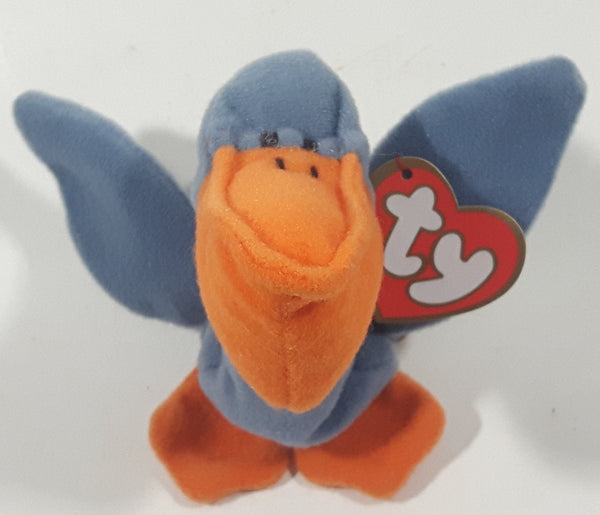 1993 Ty Beanie Babies Scoop The Pelican Stuffed Plush Toy New with Tags