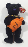 2008 Ty Beanie Babies Halloween Trickster The Black Bear Stuffed Plush Toy New with Tags