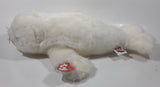 2002 Ty Classic Beanie Babies Flippers Baby Seal White 15" Long Plush Stuffed Animal Toy New with Tags