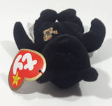 1999 Ty Teenie Beanie Babies The End Black Teddy Bear 5" Tall Plush Stuffed Animal Toy New with Tags