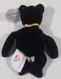 1999 Ty Teenie Beanie Babies The End Black Teddy Bear 5" Tall Plush Stuffed Animal Toy New with Tags