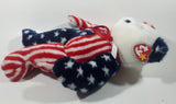 1999 Ty Beanie Buddy Spangle White Teddy Bear 12" Tall Plush Stuffed Animal Toy New with Tags